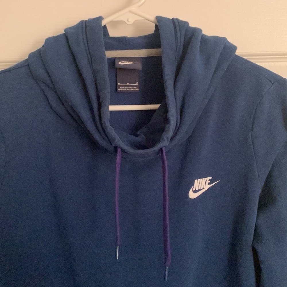 Nike  Funnel Fleece Blue Hoodie/Sweatshirt Size M #570 - Picture 2 of 12